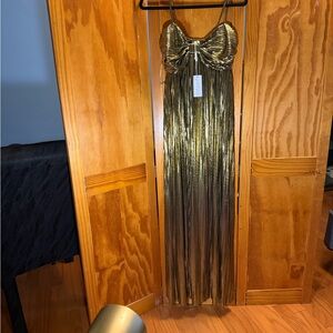 Gold Metallic Evening Gown